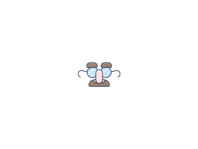Back to reality! costume glasses icon illustration mustache