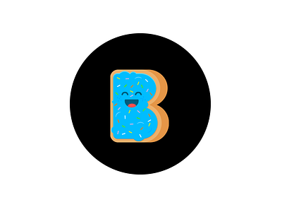 B is for Blue b donut graphic design illustration