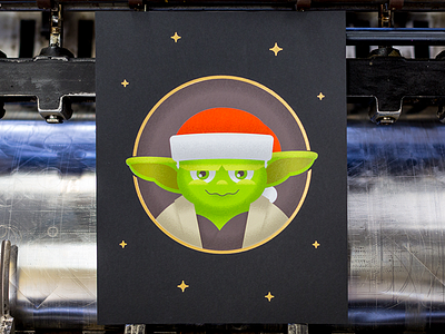 Out Of This World Christmas! christmas graphic design illustration print sci fi screen printing star wars yoda
