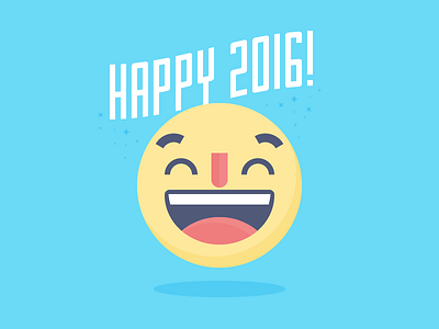 Happy 2016! emoji graphic design happy icon illustration smiley face