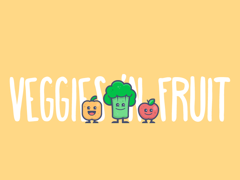 The Veggies & Fruit Dance! animated animation apple broccoli food gifs illustration pepper