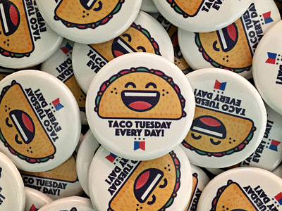 Taco Tuesday Buttons! buttons food graphic design illustration tacos