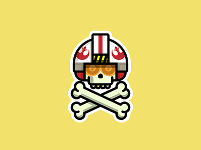Stay on Target! bones crossbones graphic design helmet illustration pilot skull star wars stickers