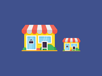 Super Mini Market! business groceries icons illustration shop store