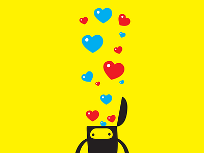 Giving love away doma hearts illustration monster