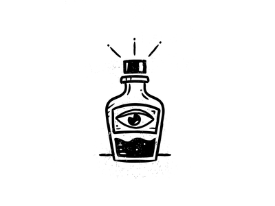 Bottoms Up! bottle drink eye illustration potion wip