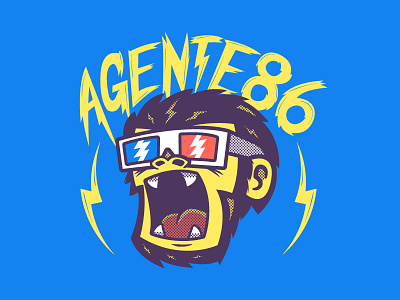 Agente 86 3D Monkee Tee! 3d glasses agente 86 graphic design illustration merchandise monkey punk ska tshirt