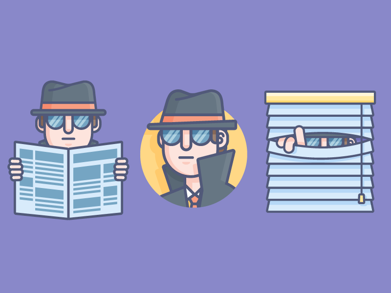I got my eye on you... 👀 character design illustration spy detective