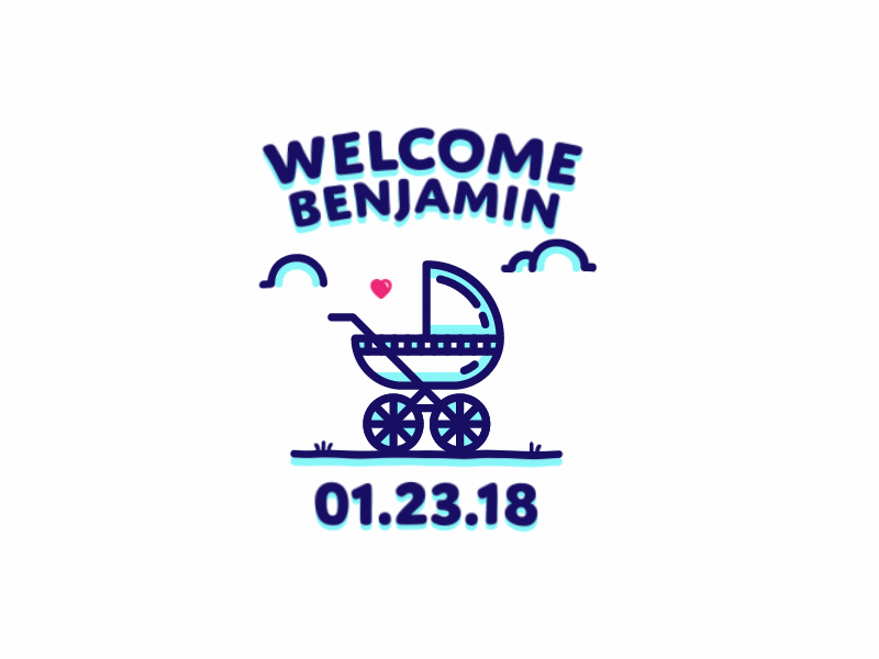 Welcome Benjamin! animated animation baby gif love newborn stroller