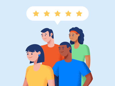Happy Customers! business customers diversity illustration review