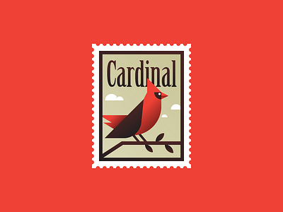 Mario Drawing Birds - 01 - Cardinal bird cardinal gradients illustration mario drawing birds nature stamp stamps