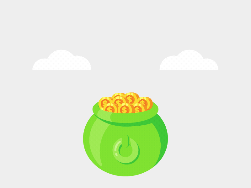 🌈 Jackpot! 🌈 animated animation cauldron coins gif gold illustration irish pot st patricks day