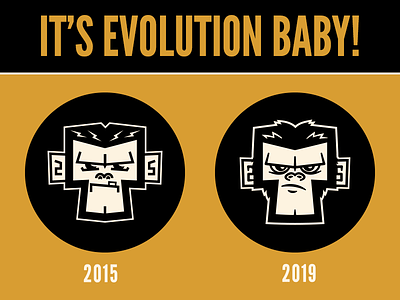 2015 vs 2019 branding character design graphic design illustration monkey punk ska vector