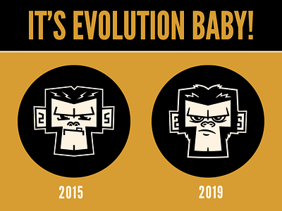 2015 vs 2019 branding character design graphic design illustration monkey punk ska vector