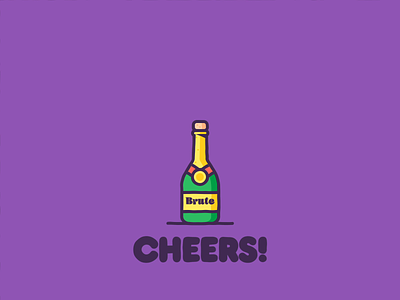Cheers! animated animation branding celebration champagne graphic design icon illustration
