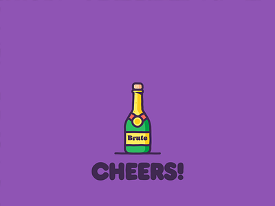 Cheers! animated animation branding celebration champagne graphic design icon illustration