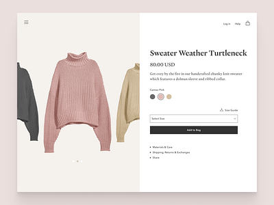 Sweater Product Page