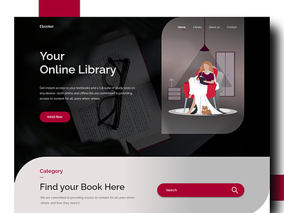 E-book Shop book booking bookshop branding clean color concept design ebook design ebook layout education website library graphic design onlinebook ui uiuxdesign ux website design xd design