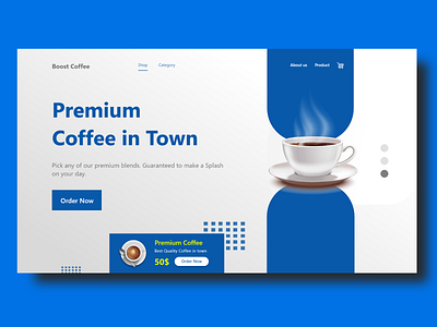 Coffee Shop Landings | Coffee Shop 2020 trend aplications app design blue branding clean color coffee coffee bean coffee cup coffeeshop coffeeshoplogo colors concept design illustration website design xd design