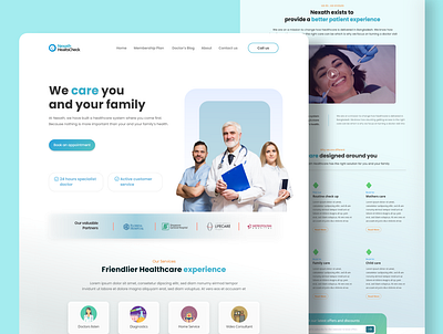 Healthcare | Hospital | Clinic | Website 2020 trend branding clean color concept design illustration logo ui website design xd design