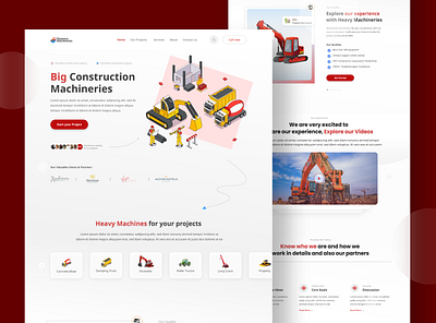 Construction Equipment Agency 3d animation branding clean color concept design graphic design illustration logo motion graphics ui vector website design xd design