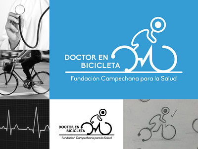 Doctor en Bicicleta creative doctor logo logo design vector