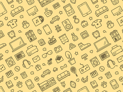 Everyday stuff pattern background icons repeatable pattern