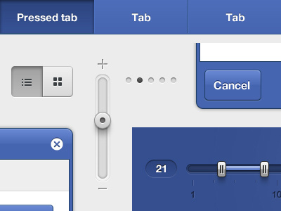 UI details app blue button gray gui indicators ipad slider tabs toggle ui view switch zoom