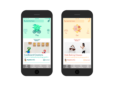 Red Tricycle's app app color design family illustration mobile ui ux