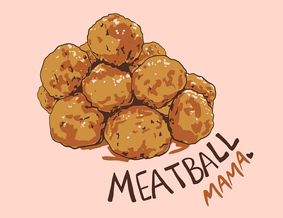 Meatball Mama branding design digital food illustration print