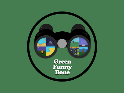 Green Funny Bone - Destinations branding design icon illustration travel typography