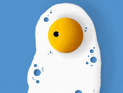 Screamble Egg breakfast character design cursed design digital art egg funny illustration monster scream