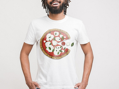 Pac Pizza branding character design design digital art illustration mozarrella pac man pizza pizza logo tomato tshirt tshirt design