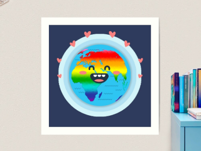 Planet of Love awesome character design colorful design digital art illustration lgbt love peace planet rainbow redbubble