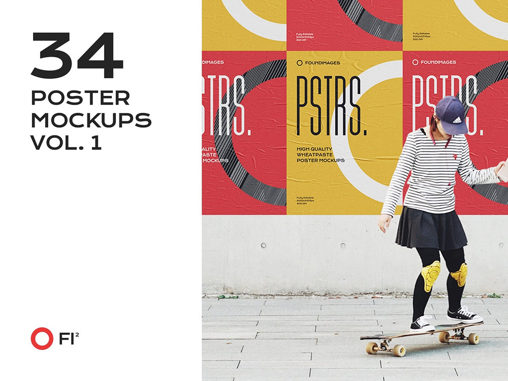 34 Poster Mockup Bundle By FoundImages