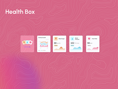 Health Box [Light Mood] applewatchdesign bloodpressure bloodsuger healthbox heartrate sleeptracker smarteatchdesign uidesign uiux uxdesign