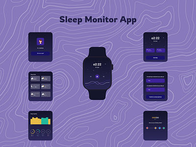 Sleep Monitor App applewatchapp designappdesign monitor redesign relaxingapp sleepapp sleeping app sleeptracker smartwatchapp ui ux webdesign