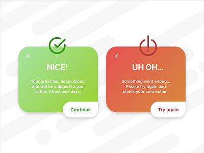 Daily UI #011 - Flash Screen (Success and Error) 011 daily ui 011 dailyui design error flash screen success ui