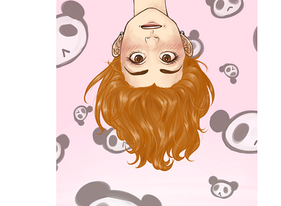 panda girl anime anime girl digitalart dreaming girl illustration nigthmare panda panda girl sai