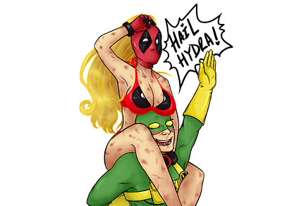 bob of hydra and lady deadpool bob bob of hydra comedy comic deadpool digitalart drawing hydra lady deadpool marvel