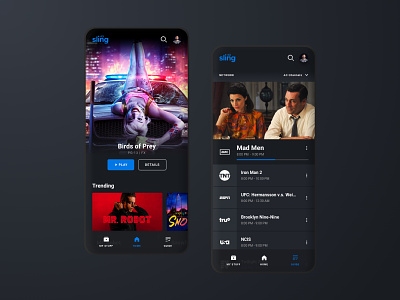 Sling App Redesign app mobile movie app sling streaming tv tv app ui ux