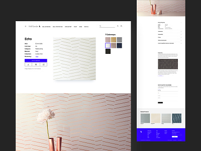 Wolf Gordon Product Page ecommerce interior interior design minimal product ui wall wallpaper web design webdesign