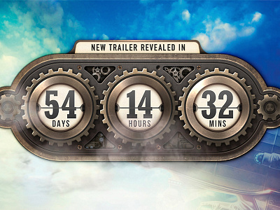 Trailer Countdown blue clock clounds comingsoon countdown gears machine numbers rust sky steampunk trailer