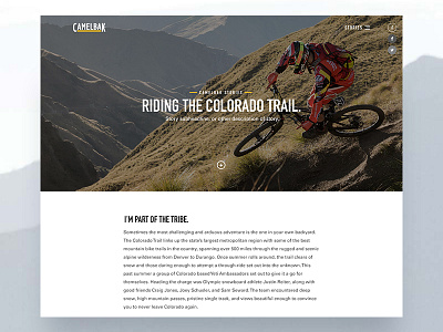 Camelbak Stories biking blog branding homepage hydration landing page mountain biking stories ui web web design website