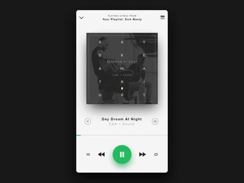 Spotify - white album app design music player spotify ui video video player