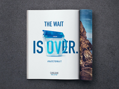 Relay: The Wait is Over ad branding design magazine marketing mockup prodcut typography