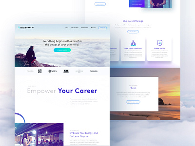 Empowerment design empower gradient icons illustration landing page nlp typography web