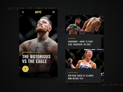 UFC Homepage mobile redesign