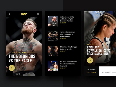 UFC Redesign Mobile concept conor mcgregor design mobile redesign responsive ufc ui ux web