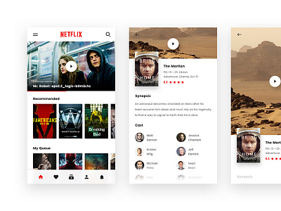 Netflix screens animation app brand branding icons movies netflix principle ui ux